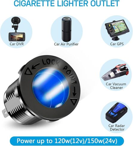 12V USB Charger Panel with PD 30W Ports& Dual QC3.0 18W: 4 in 1 Aluminum Waterproof RV USB Outlet, 150W Cigarette Lighter Socket, LED Voltmeter, Rocker Switch for Boat, Camper, Truck, Accessories in Saudi Arabia