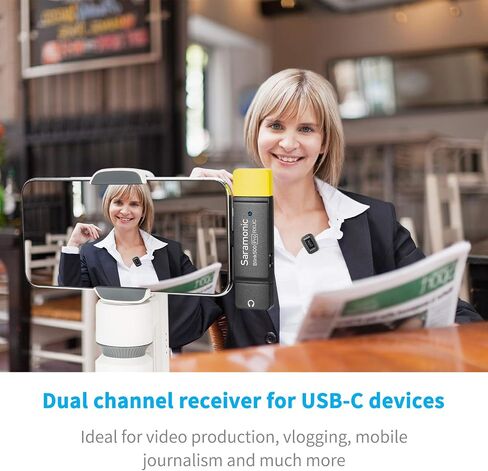 Saramonic USB-C Wireless Lavalier Microphone System for Vlog, Blink500 Pro B5 Microphone for Samsung Galaxy Hauwei Google Pixel Smartphone for YouTube Video Facebook Live in Kuwait