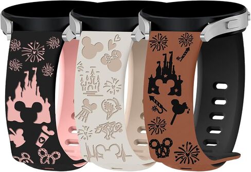3 Pack Cute Cartoon Engraved Bands for Samsung Galaxy Watch 20MM in Saudi Arabia