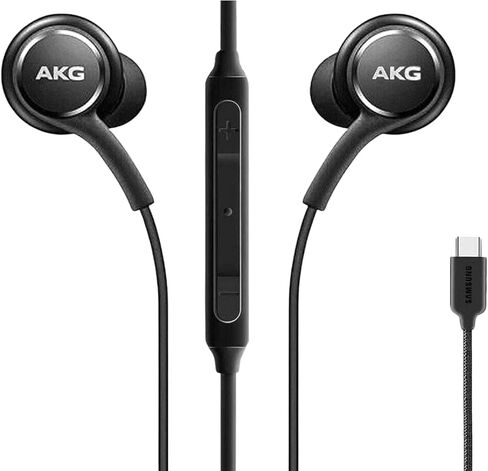 Original Samsung AKG USB-C in-Ear Earbuds with Mic & Remote – Wired Type-C Headphones for Galaxy S24 S23 S22 S21 S20 Ultra, Note 10+ and iPhone 15 Series – Braided Black in Kuwait