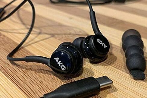 Original Samsung AKG USB-C in-Ear Earbuds with Mic & Remote – Wired Type-C Headphones for Galaxy S24 S23 S22 S21 S20 Ultra, Note 10+ and iPhone 15 Series – Braided Black in Kuwait