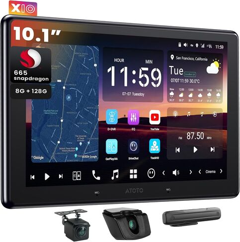 X10 10" QLED Android Car Stereo with 1080P Front + Rear Dash Cameras in Saudi Arabia