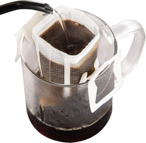 PARACITY 50Pcs Portable Coffee Filter Bag with Hanging Ear Design, Disposable Drip Coffee Filter Paper Bag single Serve, Pour Over Coffee Filter Compatible with a Wide Variety of Coffee Cups/Utensils in Kuwait