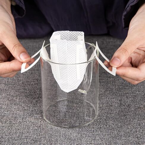 PARACITY 50Pcs Portable Coffee Filter Bag with Hanging Ear Design, Disposable Drip Coffee Filter Paper Bag single Serve, Pour Over Coffee Filter Compatible with a Wide Variety of Coffee Cups/Utensils in Kuwait