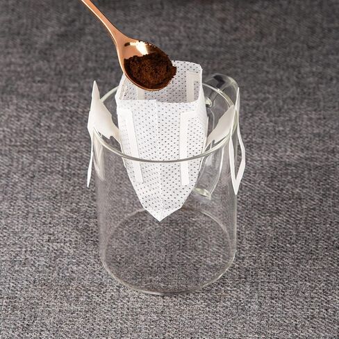 PARACITY 50Pcs Portable Coffee Filter Bag with Hanging Ear Design, Disposable Drip Coffee Filter Paper Bag single Serve, Pour Over Coffee Filter Compatible with a Wide Variety of Coffee Cups/Utensils in Kuwait