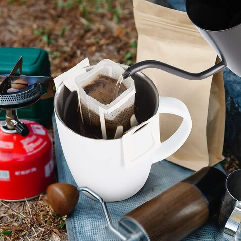 PARACITY 50Pcs Portable Coffee Filter Bag with Hanging Ear Design, Disposable Drip Coffee Filter Paper Bag single Serve, Pour Over Coffee Filter Compatible with a Wide Variety of Coffee Cups/Utensils in Kuwait