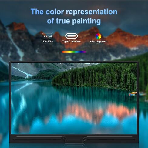 15.6 Inch Portable Monitor 1080P FHD - IPS USB-C Mini HDMI Display with Built-in Stand, External Screen for Laptop PC Mac Phone PS4 Xbox Switch, Ultra-Slim Travel Monitor for Home Office Gaming in Kuwait