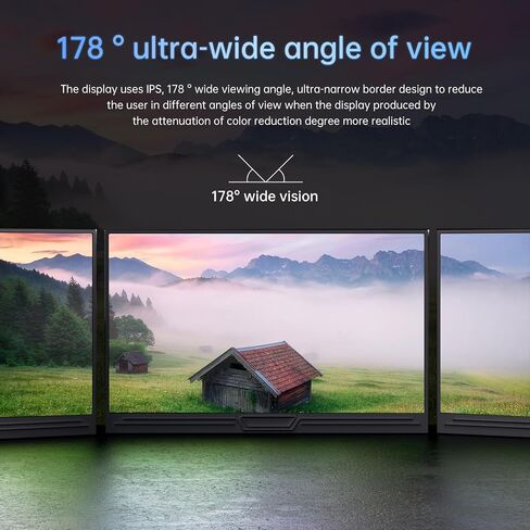 15.6 Inch Portable Monitor 1080P FHD - IPS USB-C Mini HDMI Display with Built-in Stand, External Screen for Laptop PC Mac Phone PS4 Xbox Switch, Ultra-Slim Travel Monitor for Home Office Gaming in Kuwait