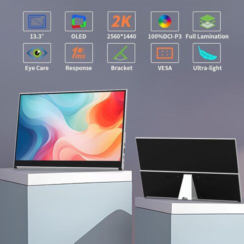 OLED Portable Touch Monitor 13.3" 2K for Laptop/PC External Display in Saudi Arabia