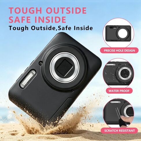 Silicone Case for PIXPRO FZ55 Digital Camera with Screen Protector and Lanyard for PIXPRO FZ55 Accessories - Black in Saudi Arabia