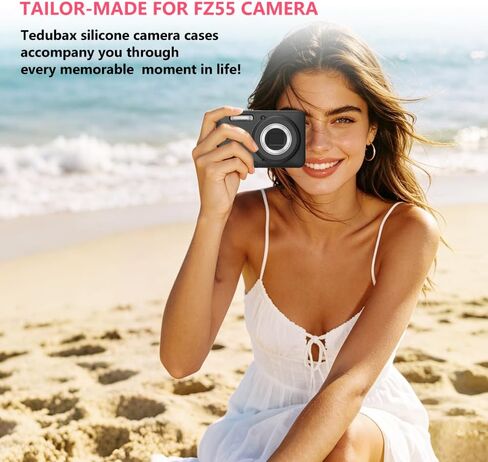 Silicone Case for PIXPRO FZ55 Digital Camera with Screen Protector and Lanyard for PIXPRO FZ55 Accessories - Black in Saudi Arabia