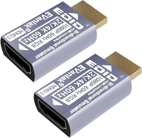 EVanlak HDMI Passthrough EDID Emulator Adapter - Virtual Monitor Headless Ghost Display, 1080P to 4K at 60Hz, Bi-Directional Auto-Detection, 1 Pack in Saudi Arabia