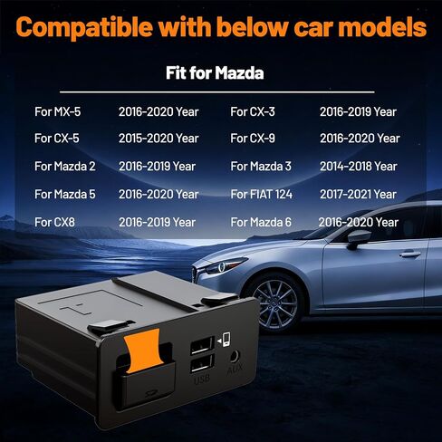 Mazda Apple CarPlay & Android Auto HUB OEM USB Media Retrofit Kit for Mazda 2/3/6/CX3 CX5/CX8/CX9/MX5/Miata 2014-2019 with MZD Connect System, New Upgraded TK78669U0C Parts in Kuwait