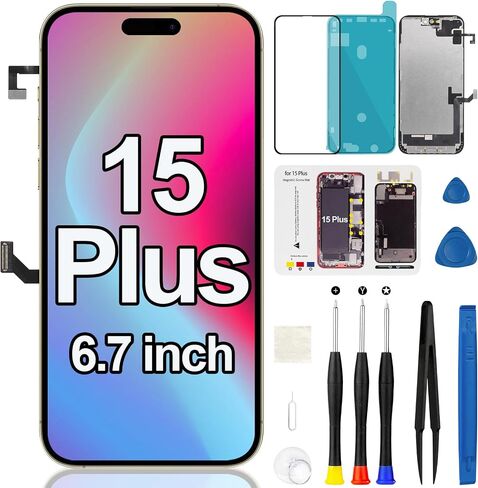 for iPhone 15 Plus LCD Screen Replacement with Earpiece Flex Cable in Kuwait
