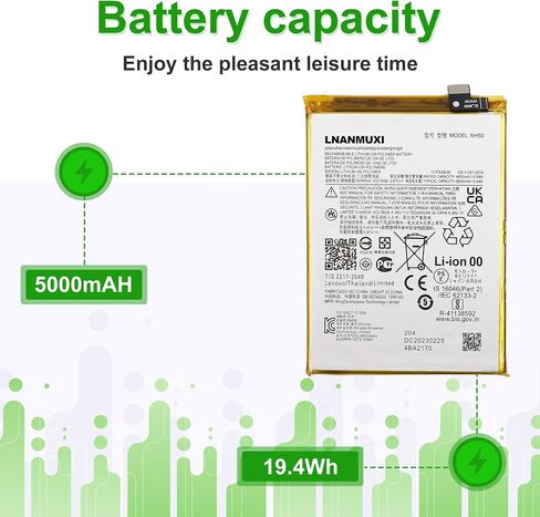 بطارية بديلة NH50 5000mAh 3.87V 19.4Wh، متوافقة مع Moto G22 وMoto E13 XT2231 XT2345 مع الأدوات in Kuwait