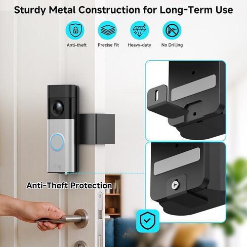 wochel Anti-Theft Door Mount for Ring Battery Doorbell/Plus/Pro (2026 Release), No Drill Adjustable Mounting Bracket for Ring Doorbell Pro, Fully Metal Doorbell Mount for Apartment, Rentals, Home in Saudi Arabia