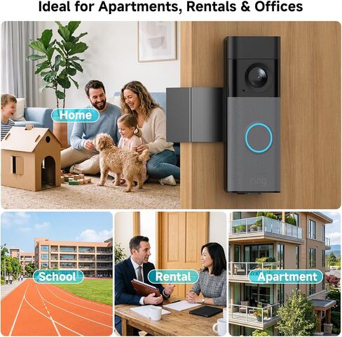 wochel Anti-Theft Door Mount for Ring Battery Doorbell/Plus/Pro (2026 Release), No Drill Adjustable Mounting Bracket for Ring Doorbell Pro, Fully Metal Doorbell Mount for Apartment, Rentals, Home in Saudi Arabia