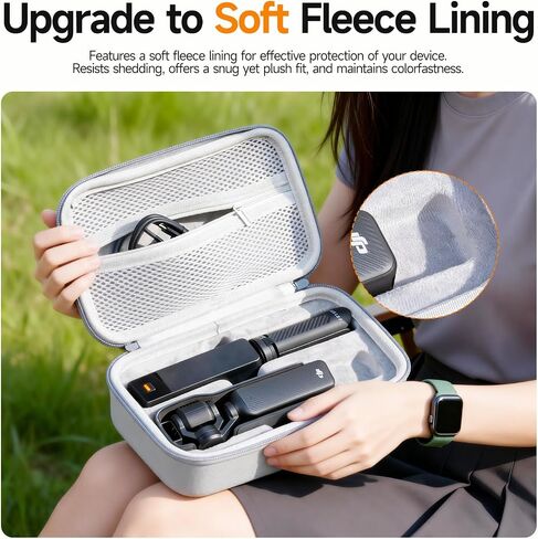 LKTOP Pocket 3 Carrying Case Xtra Muse Bag, Compatible with DJI Osmo Pocket3/Xtra Muse Camera Accessories, PU Portable Case Protective Hard Storage Bag for DJI OP3 Creator Combo with Wrist (9×5×3 In) in Kuwait