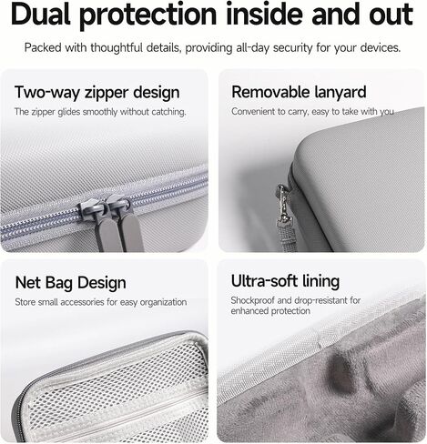 LKTOP Pocket 3 Carrying Case Xtra Muse Bag, Compatible with DJI Osmo Pocket3/Xtra Muse Camera Accessories, PU Portable Case Protective Hard Storage Bag for DJI OP3 Creator Combo with Wrist (9×5×3 In) in Kuwait