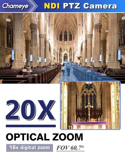 Chameye NDI Camera Bundle, 20X AI Auto Tracking Live Streaming PTZ Camera, PoE IP HDMI USB SDI, NDI PTZ Controller for Church Worship Education, NDI Bundle (K220N+C720Nx2) in Saudi Arabia