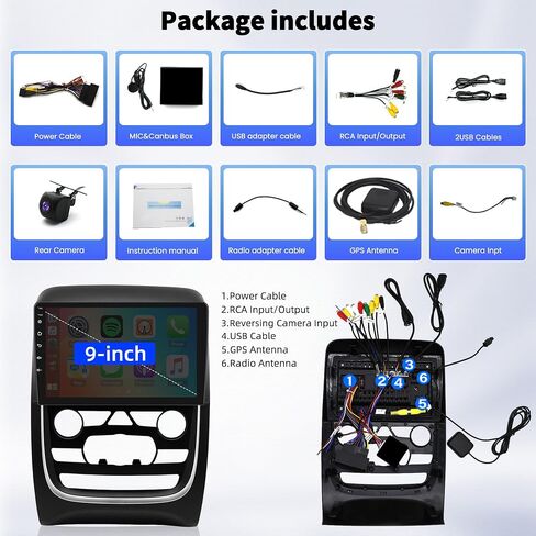 2+64G Car Stereo Radio for Dodge Durango 2014 2015 2016 2017 2018 2019 2020 in Saudi Arabia