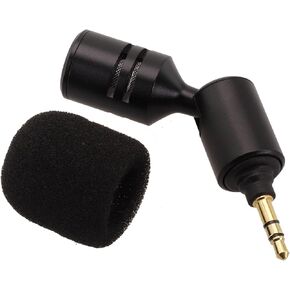 Foldable for mini Microphone with Straight 3.5mm Connector for Phone Computer Soundcard Flexible Design for Stage Recording Meeting Online Chat(4 Pole) in Saudi Arabia