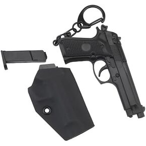 Lancer Tactical Tactical Pistol Keychain Detachable Mini M9 Keychain with Holster (Color: Black) in Saudi Arabia