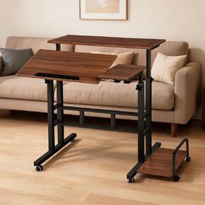 PlayfulPals Rolling Laptop Desk on Wheels, Adjustable Height Mobile Desk in Saudi Arabia
