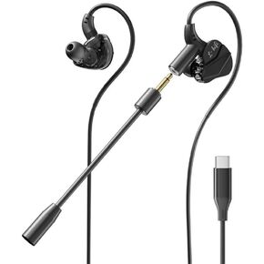 Gaming Earbuds Wired Headset 10Mm Speakers Detachable Mic ABS in Saudi Arabia