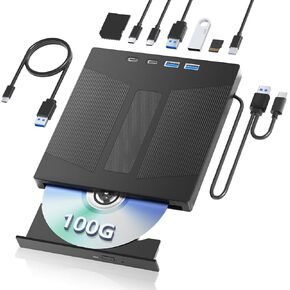 7-in-1 External Blu Ray Drive Support 100G and 3D Disc R/W for PC in Kuwait
