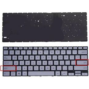 Silver Backlit Laptop Keyboard Compatible with Zenbook Flip 14 UX462 UX462DA UM462 UM462D UX462F UX462FA in Saudi Arabia