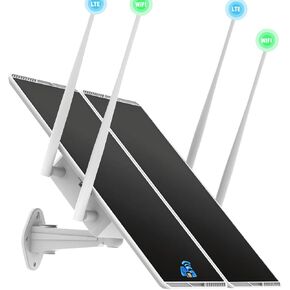 30W Solar Powered 4G LTE Modem Router Up to1000-Feet, Outdoor Wireless Router,Mobile Hotspot 2.4GHz Wi-Fi 150Mpbs,4-External Antenna,Modem for Any Operator,Trial Plan Or Insert Sim Card in Saudi Arabia