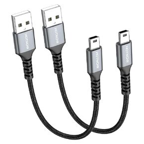 كابل USB صغير قصير 1FT 2 حزمة، كابل بيانات USB 2.0 A إلى USB Mini B بطول 12 بوصة in Kuwait