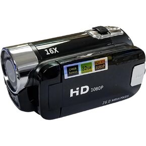 1080P HD Video Camera, Digital Camcorder with 16MP Sensor, 2.7 Inch 270° Rotating LCD Screen, 16X Digital Zoom, Built-in Light, Anti-Shake Function, Ideal for Travel, Family Events, and Parties in Saudi Arabia