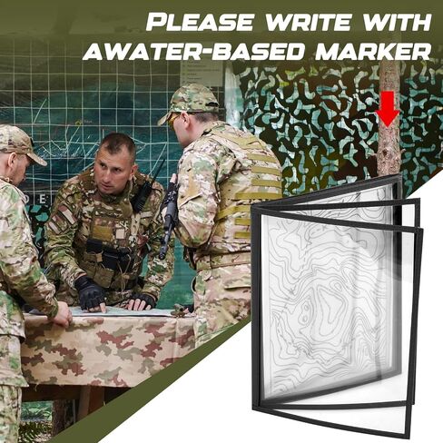 Battle Briefing Board 9 x 12 Inch Black Clear Plastic Grunt Board for Ibolc, Opord Brief, Army Strategy Office Meetings in Saudi Arabia