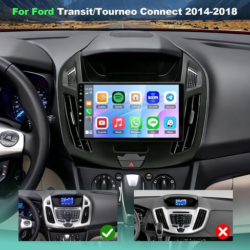 Android 13 Car Stereo Radio for Ford Transit/Tourneo Connect 2014-2018 9 Touch Screen Car Radio with Carplay Android Auto GPS Navigation AHD SWC Backup Camera, 2+32G (9 Inch) in Saudi Arabia
