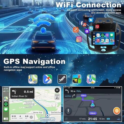 Android 13 Car Stereo Radio for Ford Transit/Tourneo Connect 2014-2018 9 Touch Screen Car Radio with Carplay Android Auto GPS Navigation AHD SWC Backup Camera, 2+32G (9 Inch) in Saudi Arabia