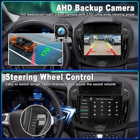 Android 13 Car Stereo Radio for Ford Transit/Tourneo Connect 2014-2018 9 Touch Screen Car Radio with Carplay Android Auto GPS Navigation AHD SWC Backup Camera, 2+32G (9 Inch) in Saudi Arabia