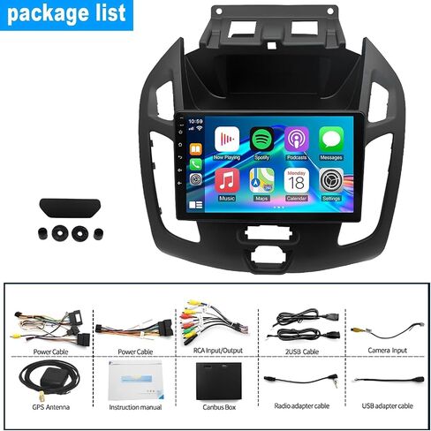 Android 13 Car Stereo Radio for Ford Transit/Tourneo Connect 2014-2018 9 Touch Screen Car Radio with Carplay Android Auto GPS Navigation AHD SWC Backup Camera, 2+32G (9 Inch) in Saudi Arabia
