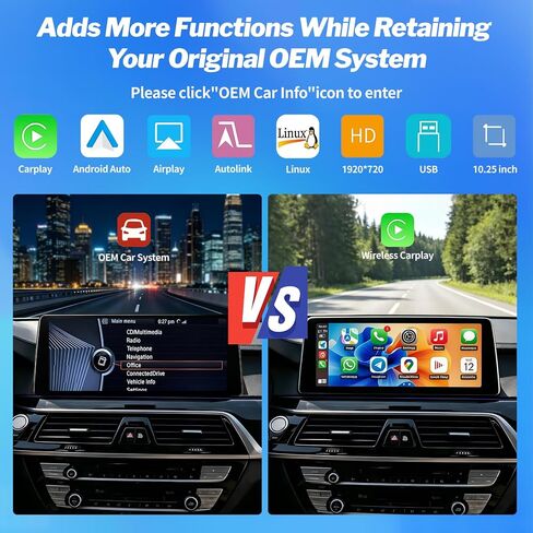 Wireless CarPlay Touchscreen for BMW 5 Series F10 F11 CIC System 2010-2011 in Saudi Arabia