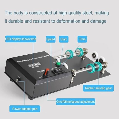 Professional Electric Film Processor, Automatic Darkroom Film Processor Machine with Extension Rod,4 Preset Programs,1-30min Timer, 280RPM Speed Adjustable,for Multiple Developing Tanks in Saudi Arabia