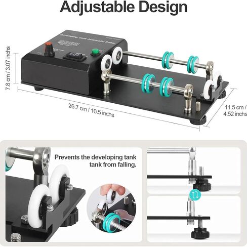 Professional Electric Film Processor, Automatic Darkroom Film Processor Machine with Extension Rod,4 Preset Programs,1-30min Timer, 280RPM Speed Adjustable,for Multiple Developing Tanks in Saudi Arabia