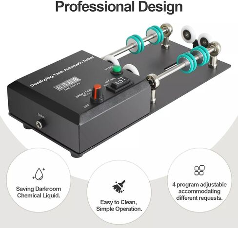 Automatic Film Processor, Adjustable Speed from 20-280RPM, Darkroom Film Developing Machine, 1-30 Minute Timer, with Extension Rod, 4 Preset Programs in Saudi Arabia