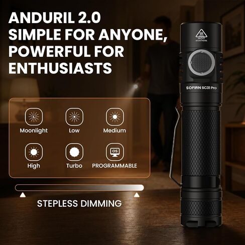 sofirn SC31 Pro EDC Flashlight 2000 Lumens, Diffuser, Magnetic Tailcap in Saudi Arabia