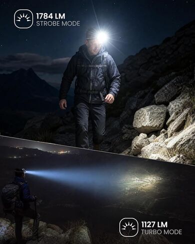 sofirn Headlamp 1127LM with Red Light 106LM and 13 Lighting Modes, SOS and Beacon, USB-C(Hidden), IPX6 waterproof, Memory mode, Charging indicator light, for Dog Walking, Repairs, Camping, and Fishing in Saudi Arabia