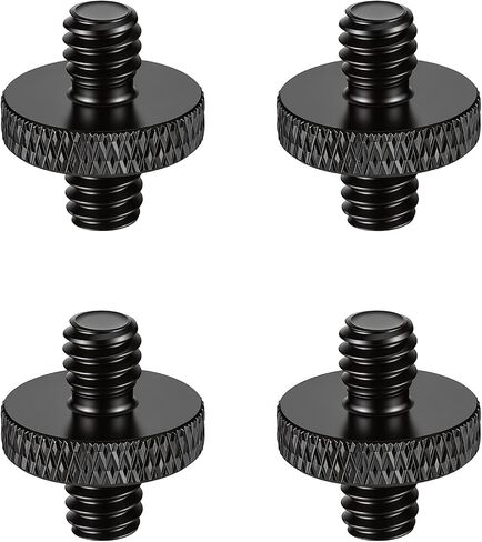 4 Pack 1/4" Male to 1/4" Male Threaded Tripod Screw, Double Head Standard Mounting Threaded Adapter Converter for Camera Cage Light Stand Monopo Shoulder Rig Stud Mounting Accessories in Kuwait