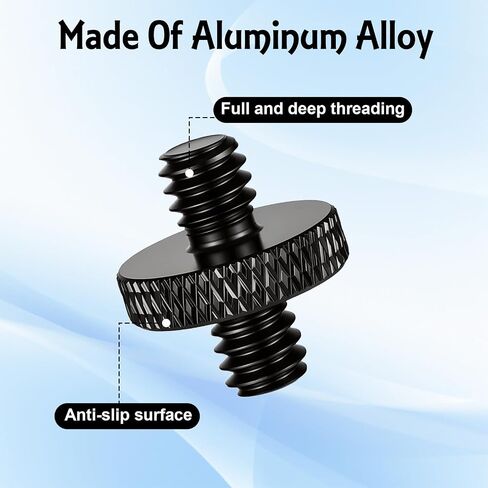 4 Pack 1/4" Male to 1/4" Male Threaded Tripod Screw, Double Head Standard Mounting Threaded Adapter Converter for Camera Cage Light Stand Monopo Shoulder Rig Stud Mounting Accessories in Kuwait