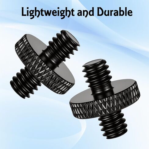 4 Pack 1/4" Male to 1/4" Male Threaded Tripod Screw, Double Head Standard Mounting Threaded Adapter Converter for Camera Cage Light Stand Monopo Shoulder Rig Stud Mounting Accessories in Kuwait