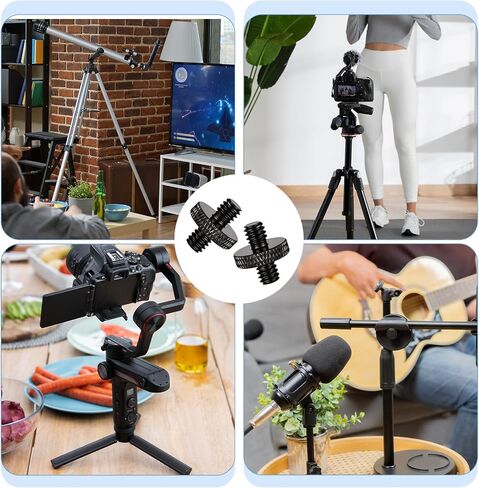 4 Pack 1/4" Male to 1/4" Male Threaded Tripod Screw, Double Head Standard Mounting Threaded Adapter Converter for Camera Cage Light Stand Monopo Shoulder Rig Stud Mounting Accessories in Kuwait