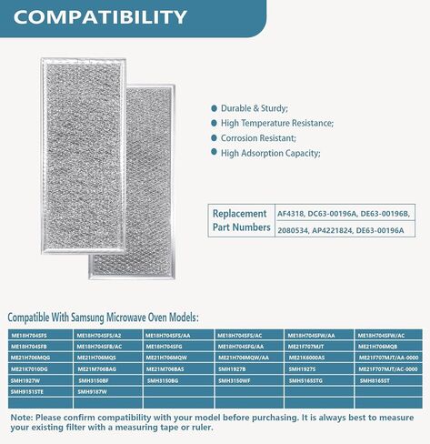 ME18H704SFS Microwave Grease Filters Fit for Samsung 5-7/8" x 13-3/8" in Saudi Arabia